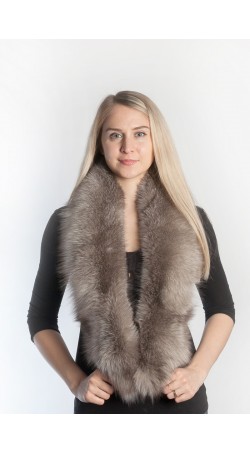 Grey fox fur scarf